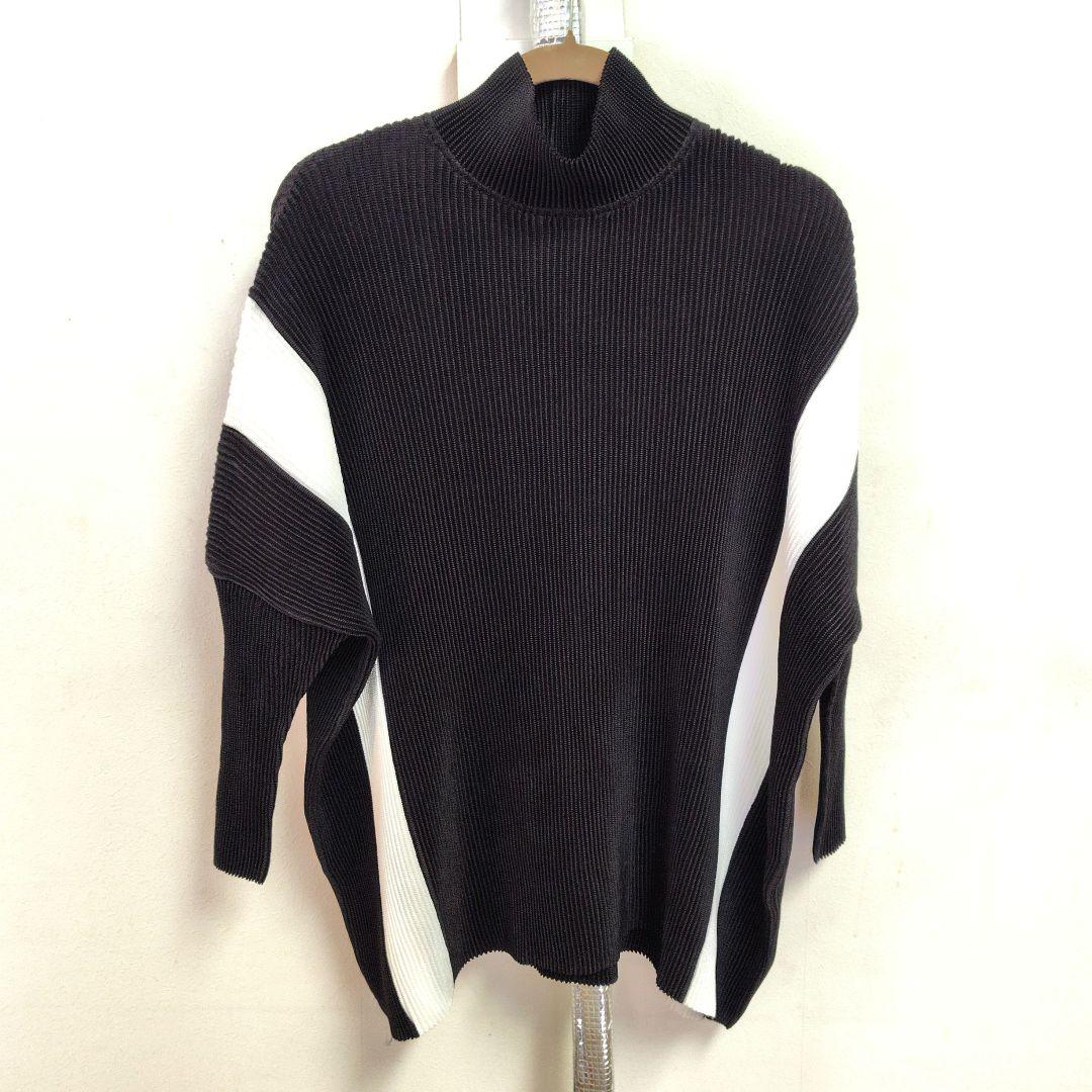 SPECCIOハイネックプルオーバー　長袖シャトルプリーツ切替チュニック