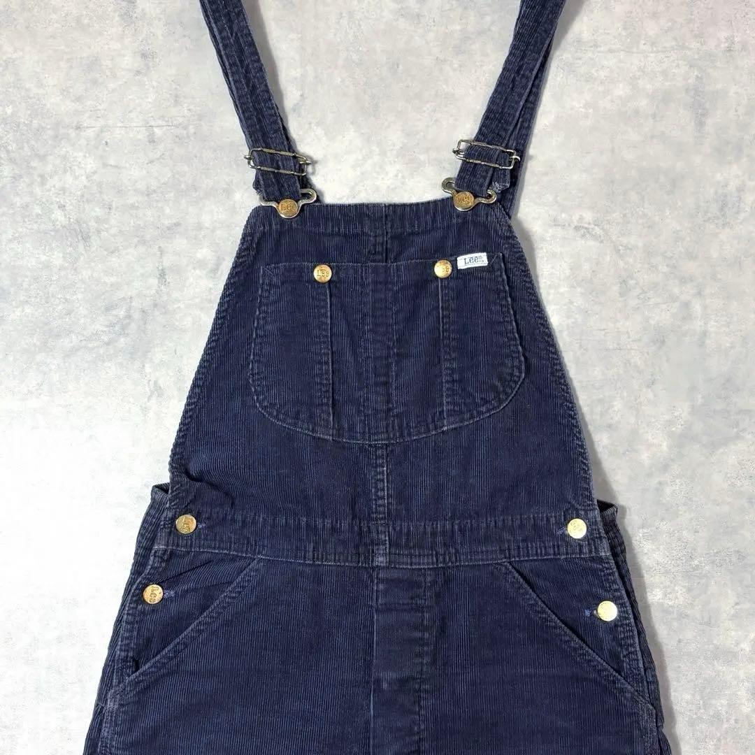 【美品】 USA製 70s Lee オーバーオール コーデュロイ ネイビー