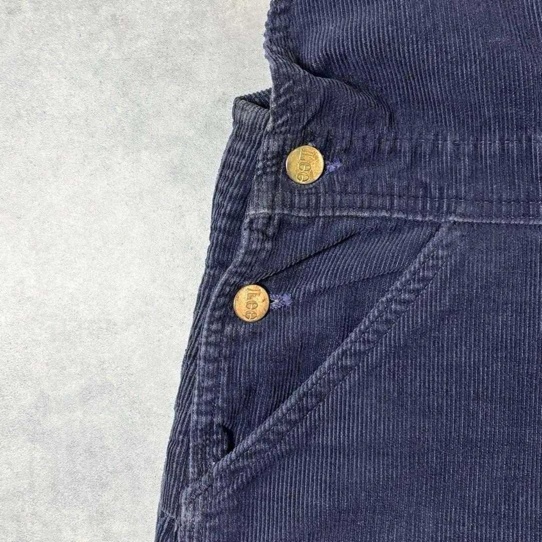 【美品】 USA製 70s Lee オーバーオール コーデュロイ ネイビー