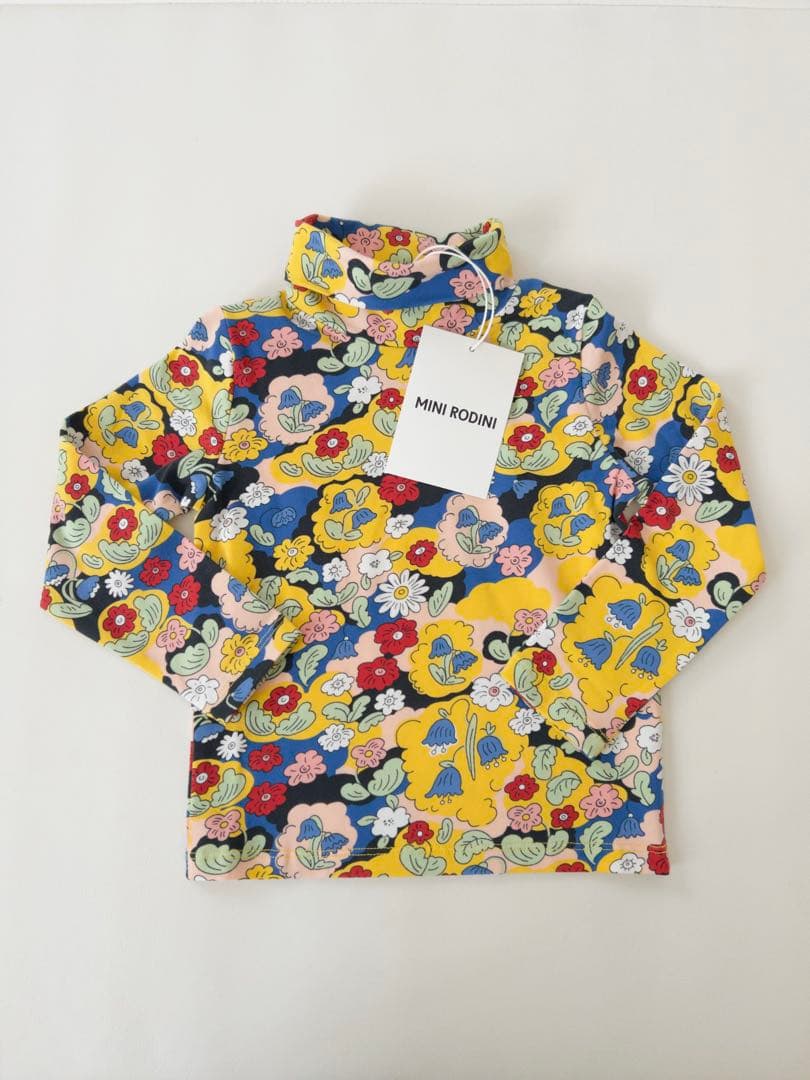 MINI RODINI 花柄タートルネック 92/98