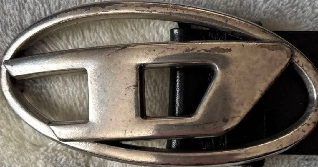 しゅしゅDIESEL ディーゼル ロゴ レザーベルト ブラック本革 正規品