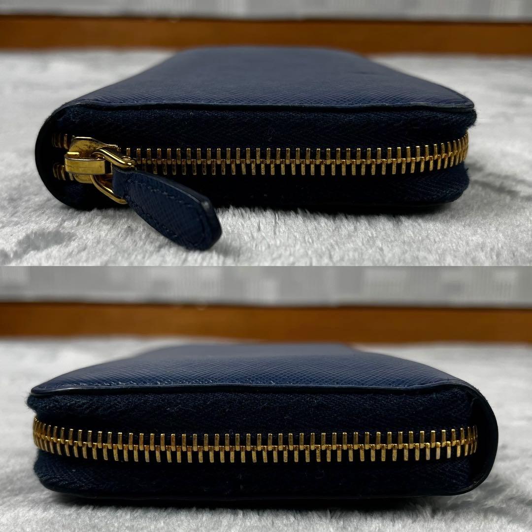 Prada プラダ 長財布 ラウンドファスナー ネイビー 1ML506