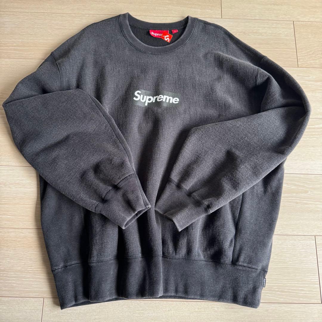 値下げ Supreme Washed Box Logo Crewneck 黒L