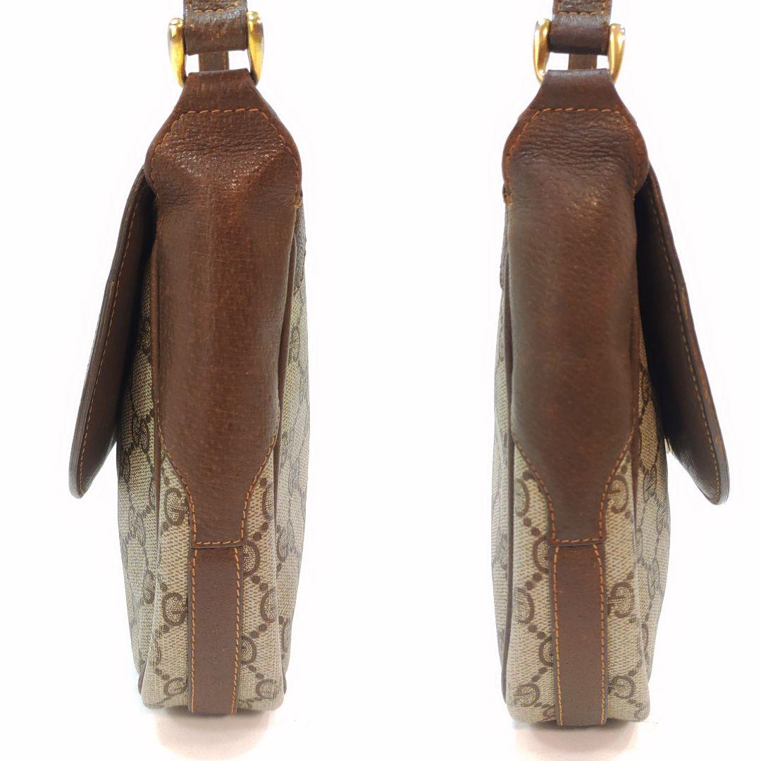 【美品】グッチ ショルダーバッグ レザー×PVC インターロッキング GG柄