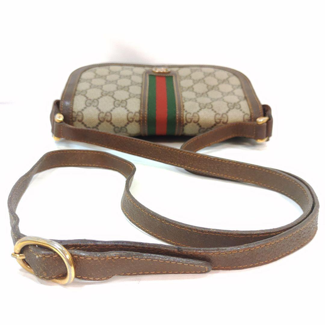 【美品】グッチ ショルダーバッグ レザー×PVC インターロッキング GG柄
