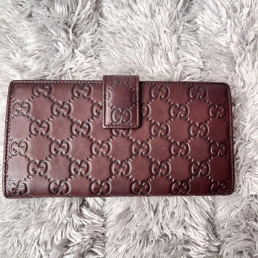 極美品✨GUCCI シマ　ダークブラウン　プリンシー　レザー　シルバーロゴ