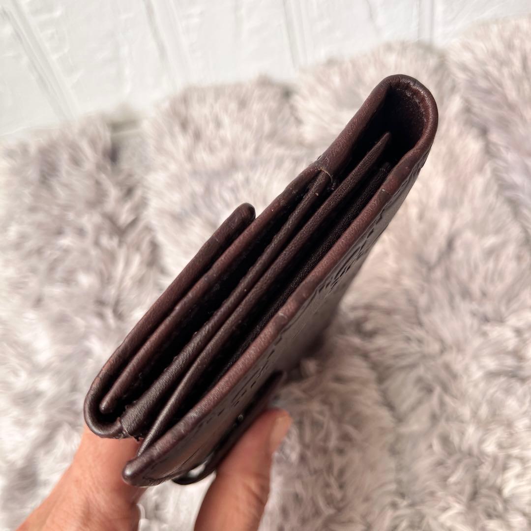 極美品✨GUCCI シマ　ダークブラウン　プリンシー　レザー　シルバーロゴ