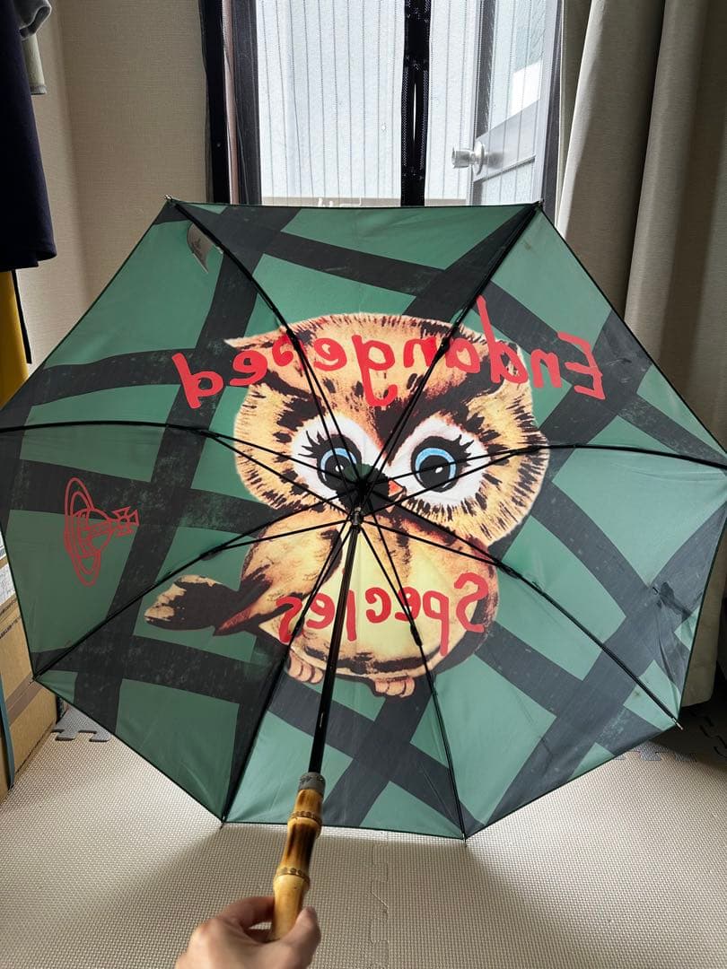 ビンテージ品　ヴィヴィアンウエストウッド　フクロウプリント　OWLモチ－フ傘