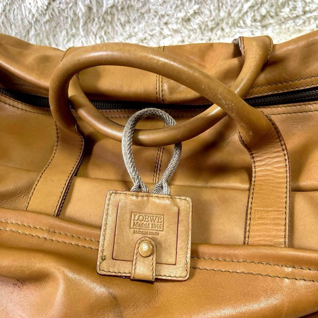 LOEWE ロエベ　ボストンバッグ レザー ベージュ ショルダー　ハンド　大きめ