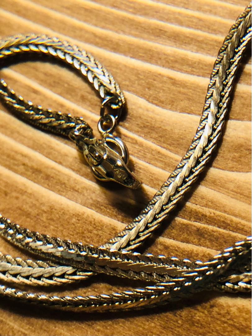 イタリア製　silverロングネックレス