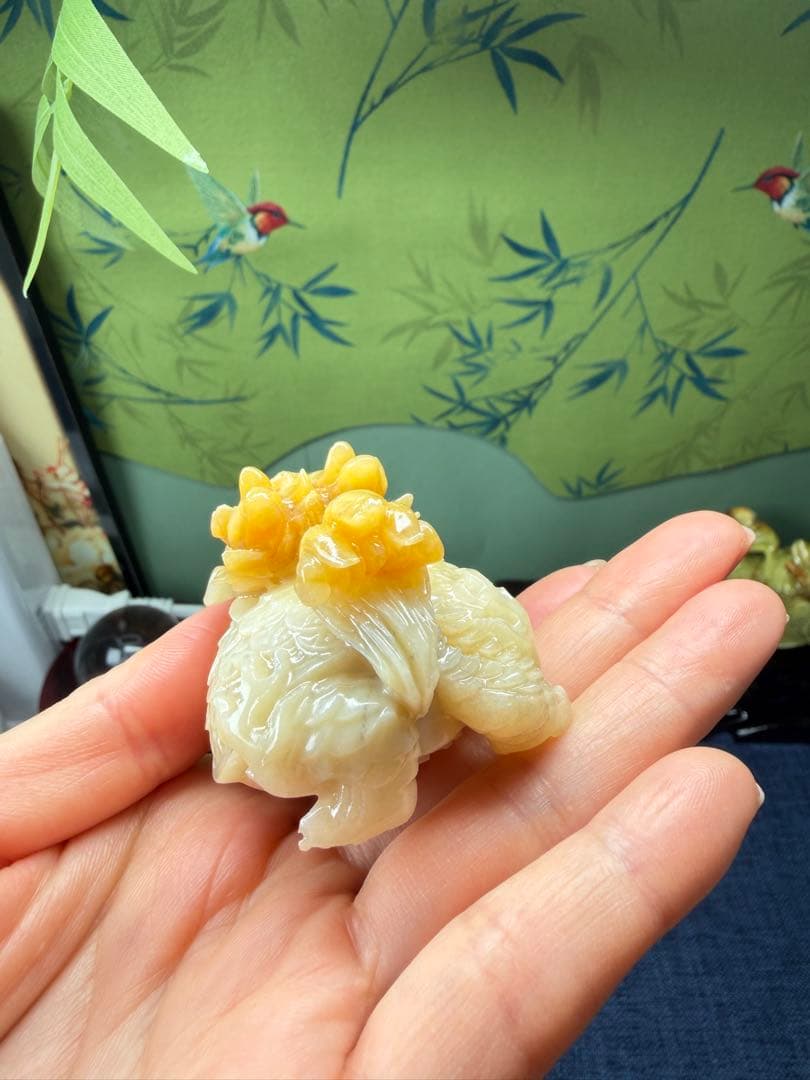 レア❣️天然無処理岫玉精工彫り、大気運⤴️大金運⤴️【吉獸】龍亀様置き物