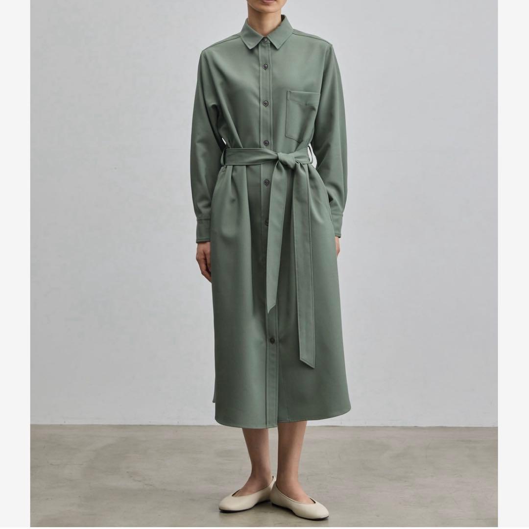 美品✨ SOEJU ソフトオックスシャツワンピース S カーキ 現行品