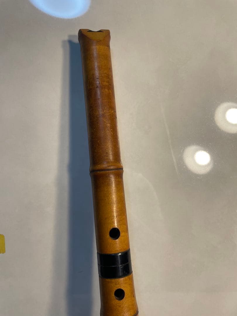 琴古流 尺八 1尺7寸管 胡蝶銘 在銘 和楽器 竹製 管楽器　当時物　音出確認済