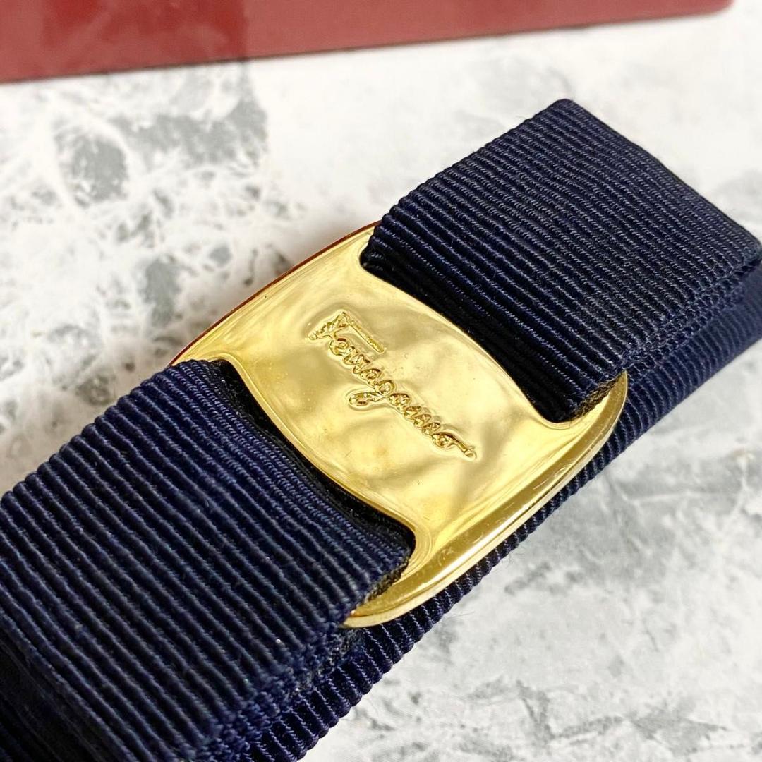 サルヴァトーレ フェラガモ バレッタ ヴァラリボン 髪留め ブラック