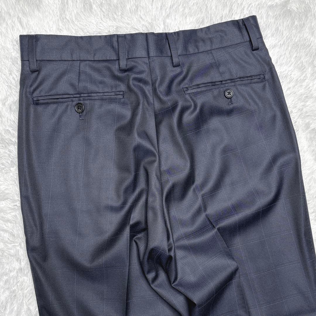 【極美品】ポールスミス 現行 デルフィノ シルク ウール スーツ 上下 紺 花柄