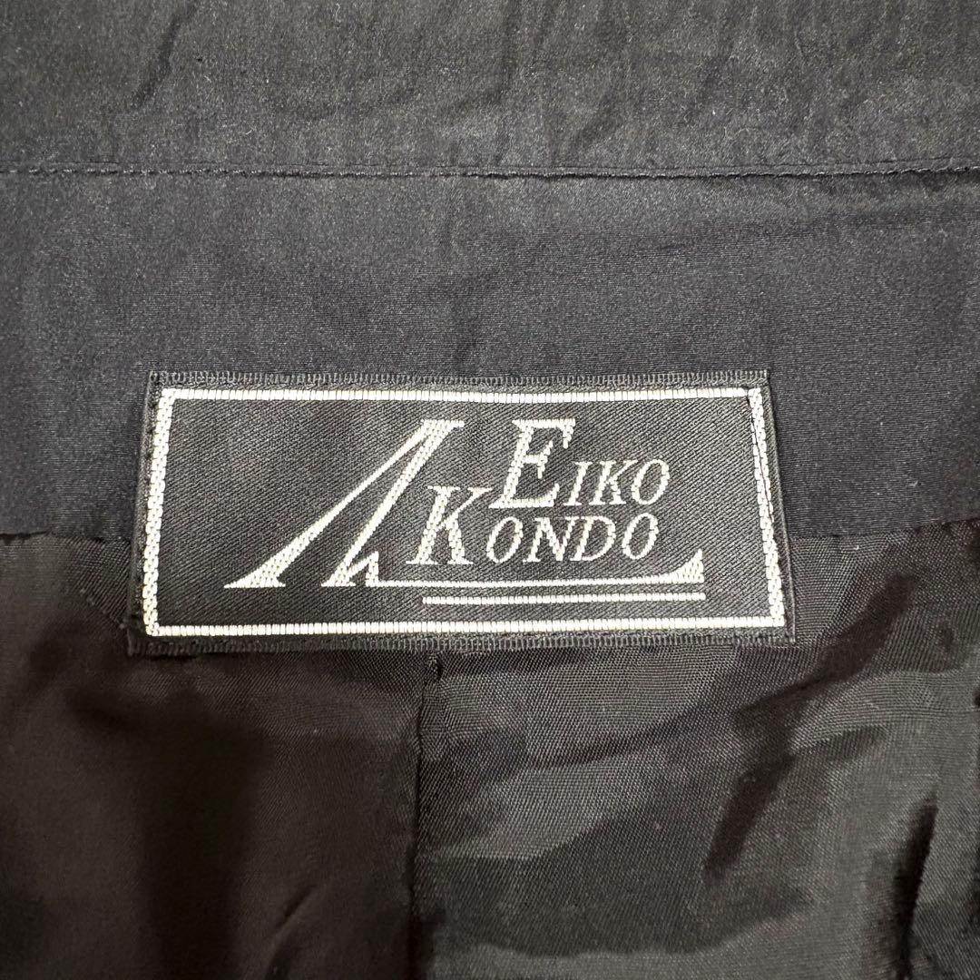 EIKO KONDO ダブルカラー ウール混 変形 ジャケット チェック XL