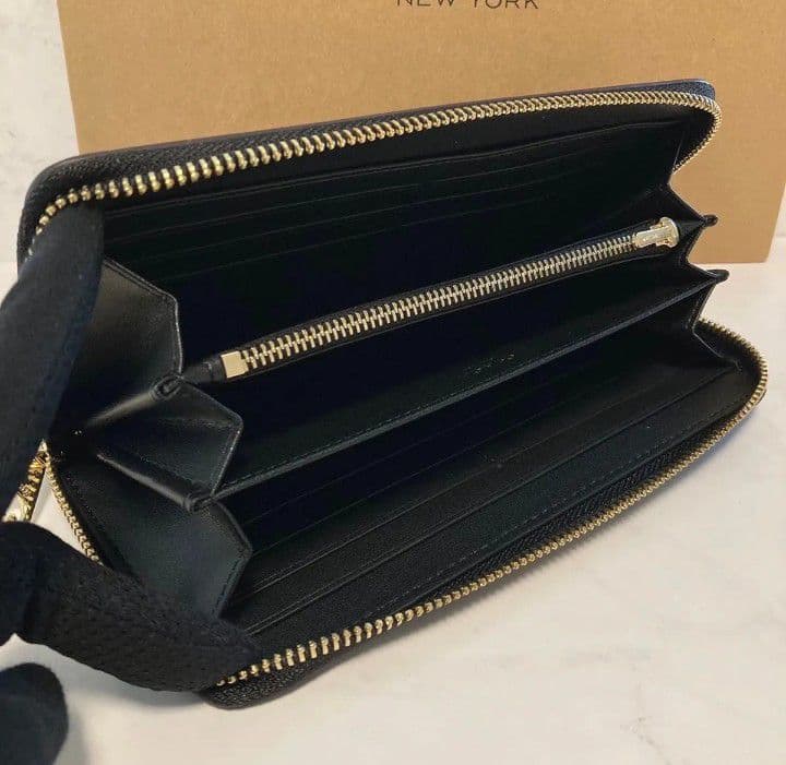 新品未使用コーチ長財布シグネチャーダークブラウンレディースメンズ送料無料即日発送