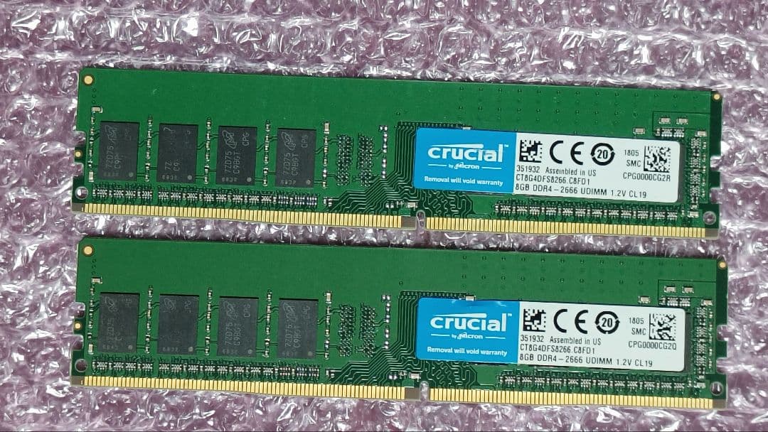 DDR4 8GBx2枚 16GB pc4-2666 動作確認済み ⑥