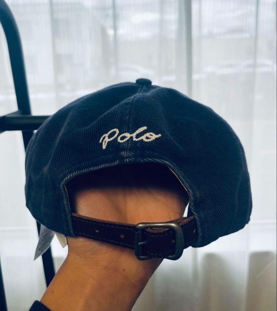 Ralph ネイビー 刺繍ロゴ ベースボールキャップ