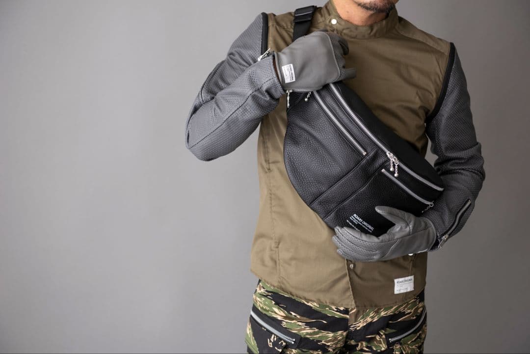 ロアーズオリジナル roars original 革袖 パンチングメッシュ