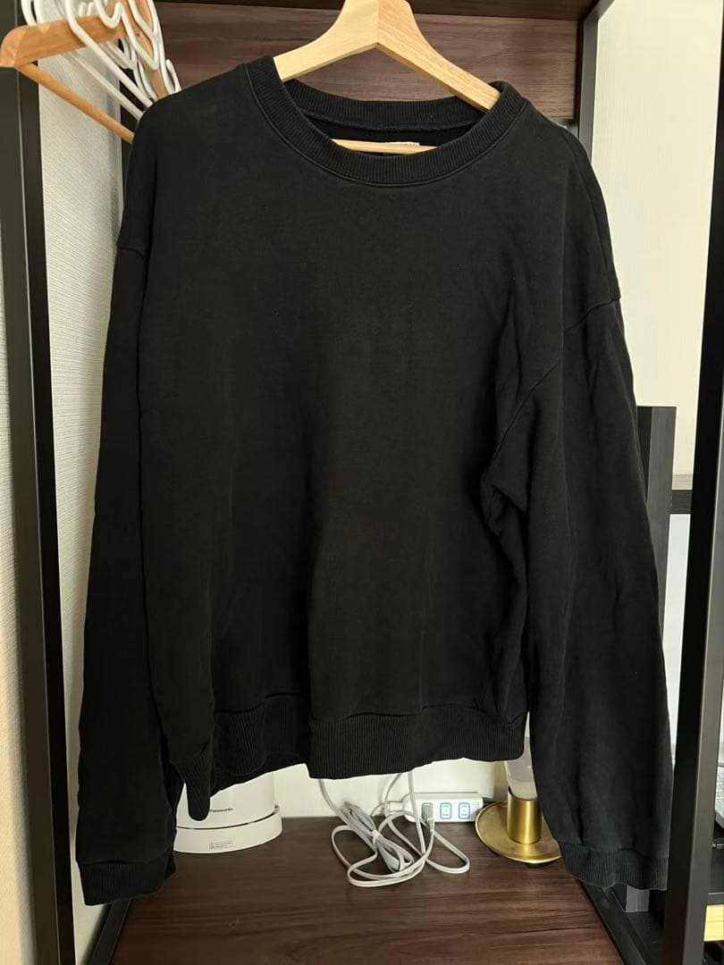 キャピタル　スマイリー　エルボーパッチ　プリント 黒スウェット 5号