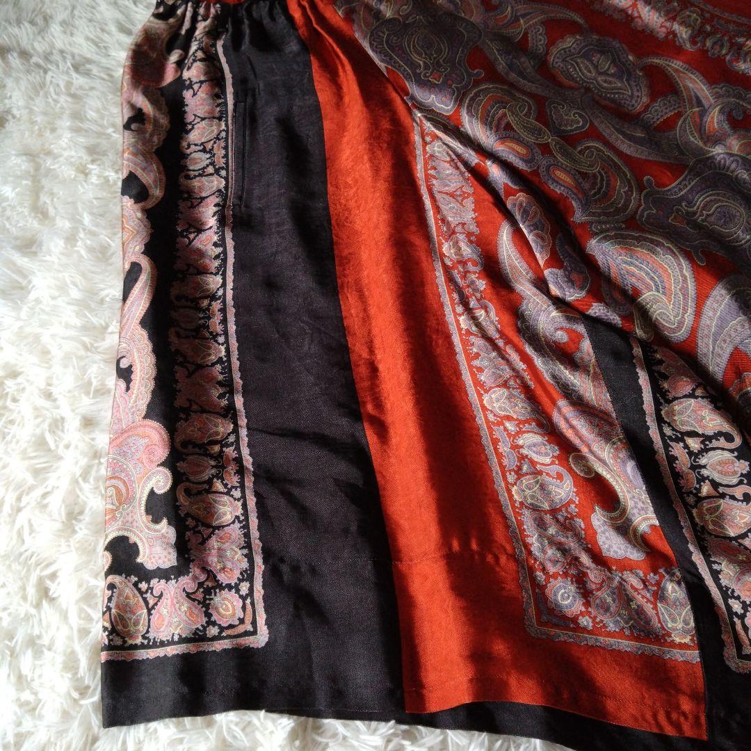 ワイズ　ペイズリープリント　ワイドパンツ