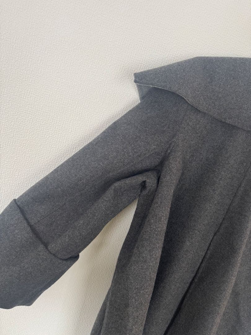 エンフォルド　Aライン　ケープ　コート　グレー　ケープコート　36 襟付き　襟