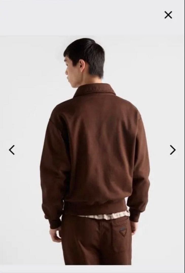 PRADA 25aw コットンフリースのポロシャツ