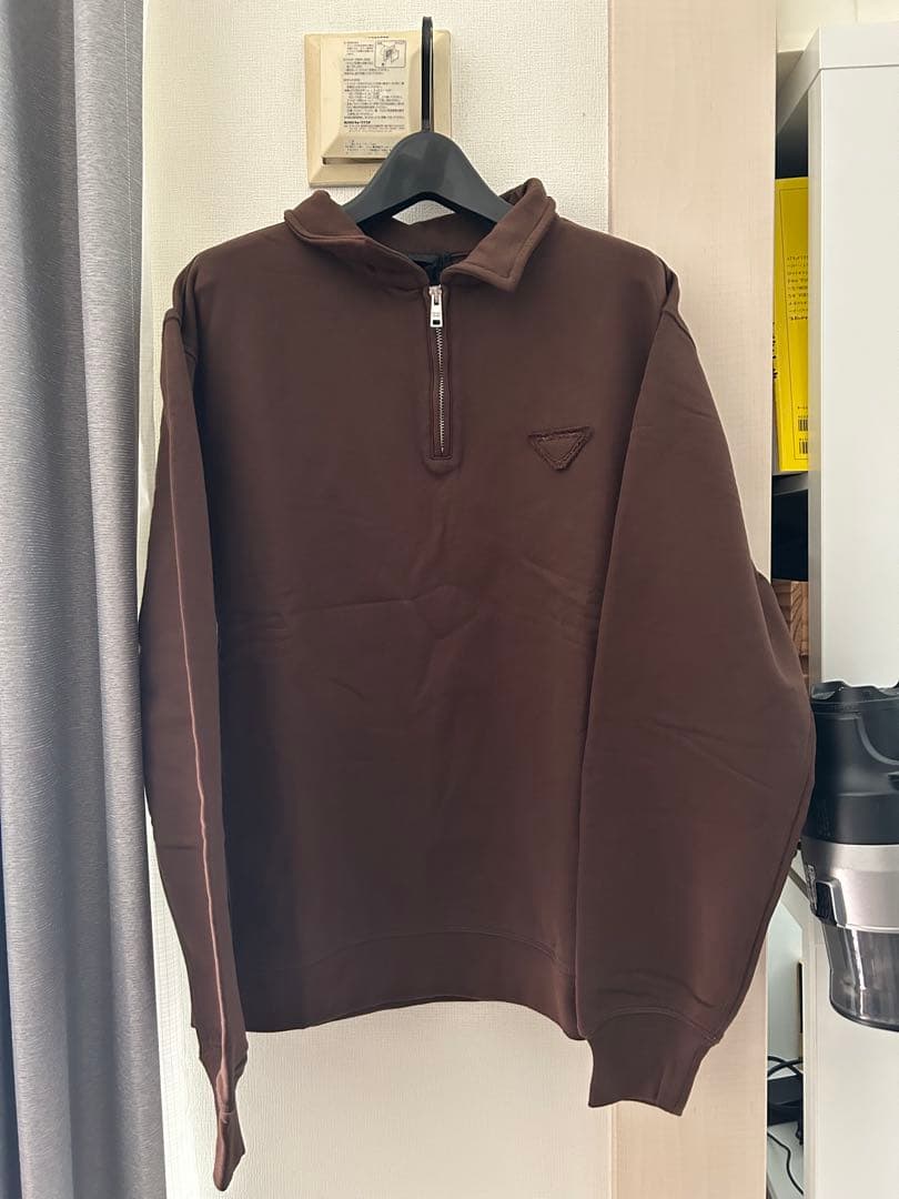 PRADA 25aw コットンフリースのポロシャツ