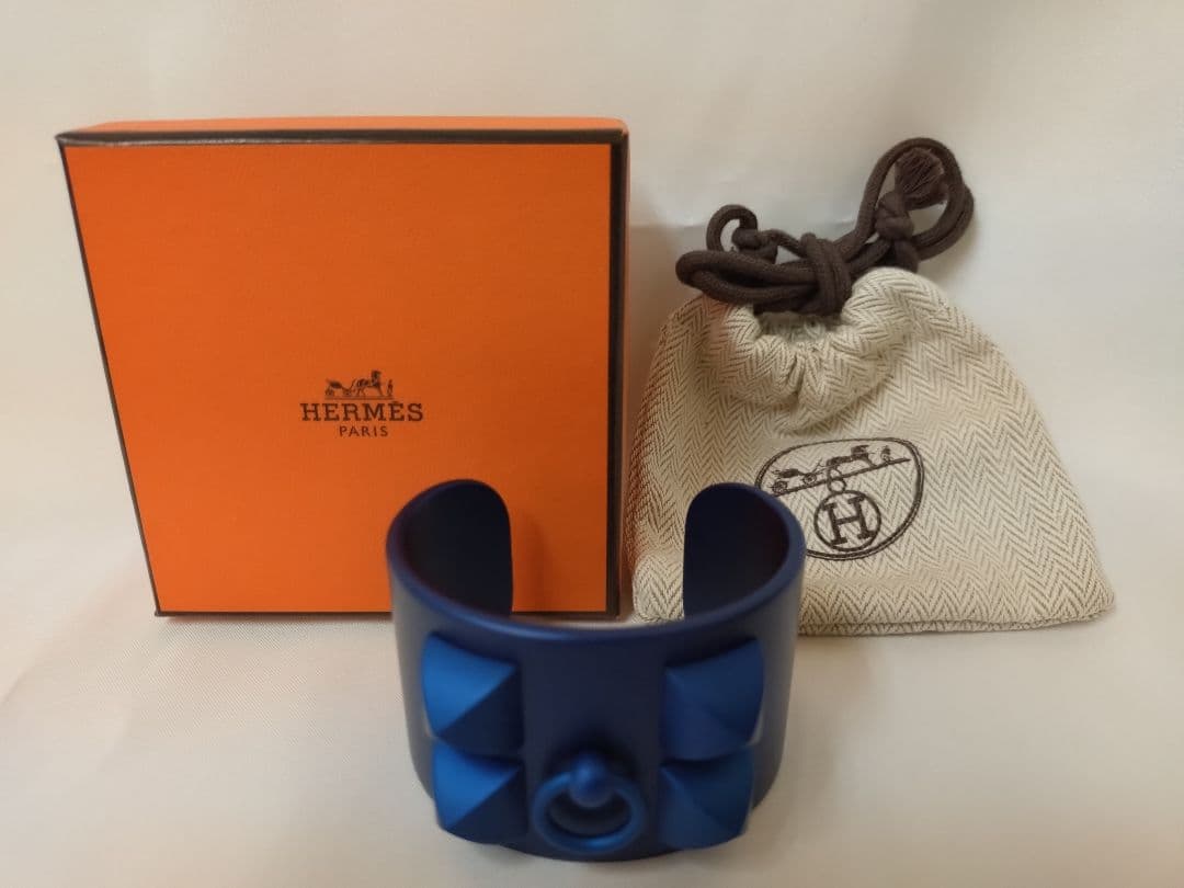 HERMES エルメス コリエドシアン バングル ブルー