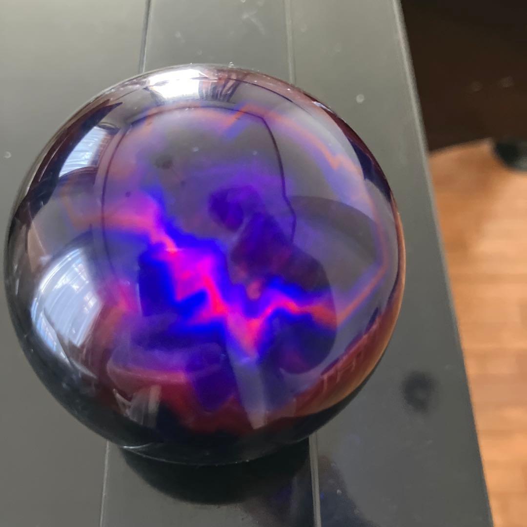 はち。さま専用珍！黒薔薇　フローライト　スフィア　天然石置物　E195