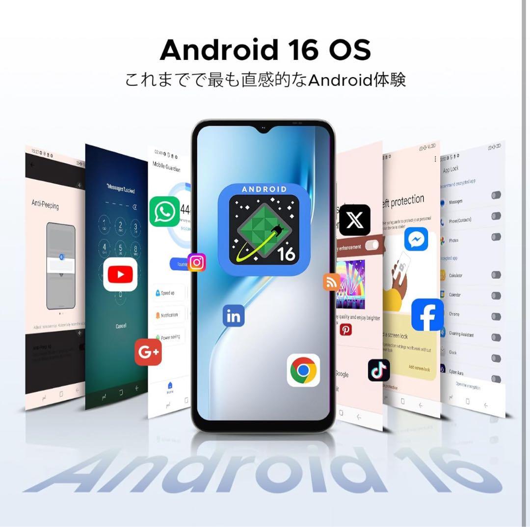 Android16 スマホ　DOOGEE Note56X Pro 6.56インチ