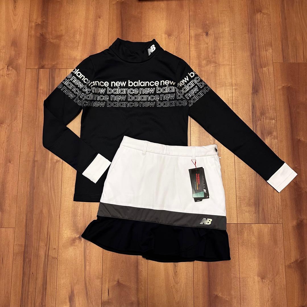 上下裏起毛　中綿スカート　ハイネック長袖　ペプラム　秋冬　セットアップ　ブラック