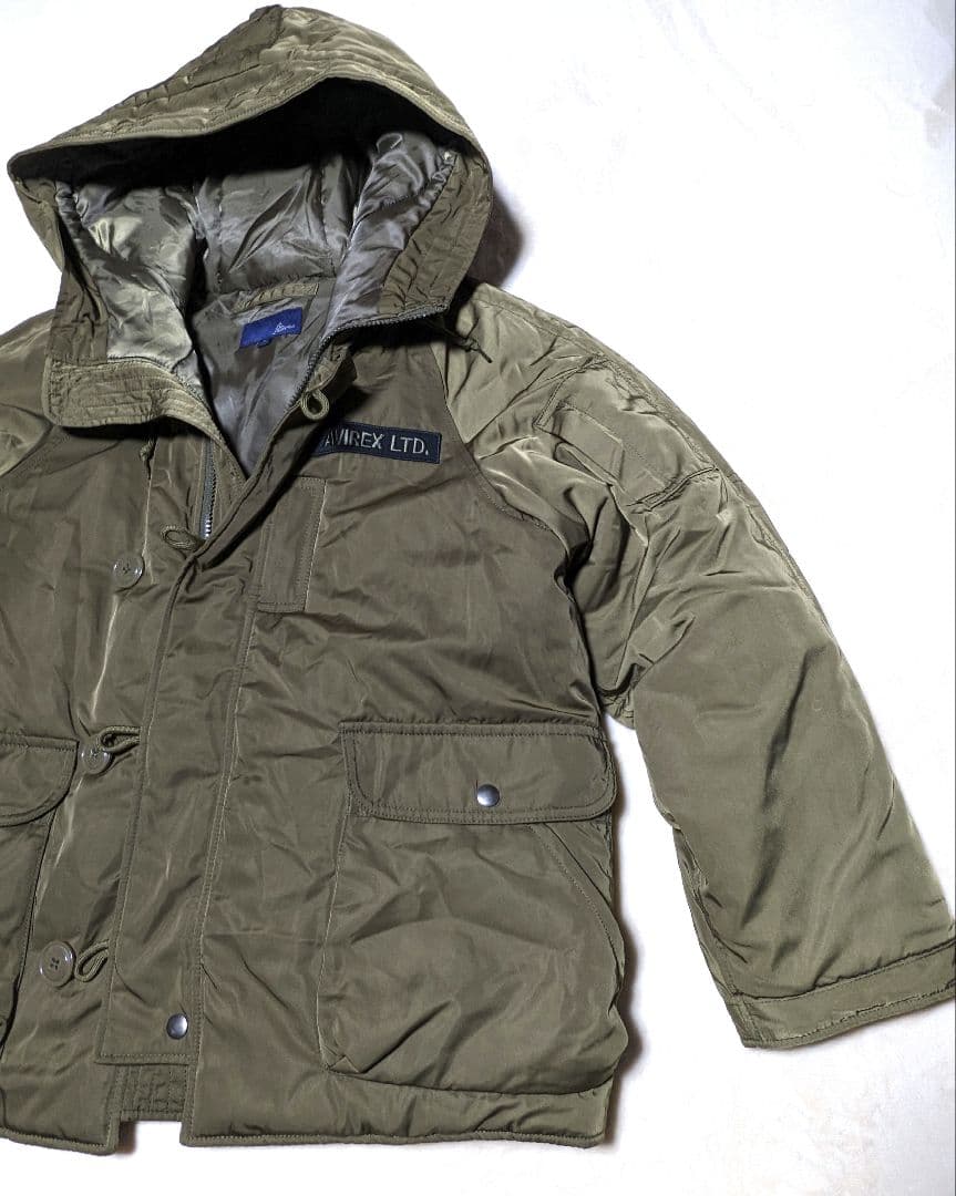 AVIREX アヴィレックス フード 中綿 ブルゾン ミリタリー ジャケット　L