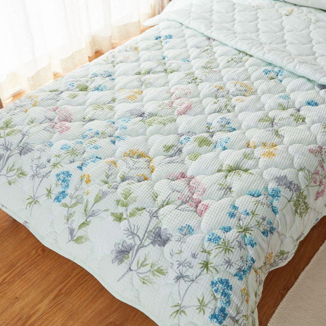 大津毛織 やわらか・爽やか 綿混 キルトケット＆ 敷きパッドセット セミダブル