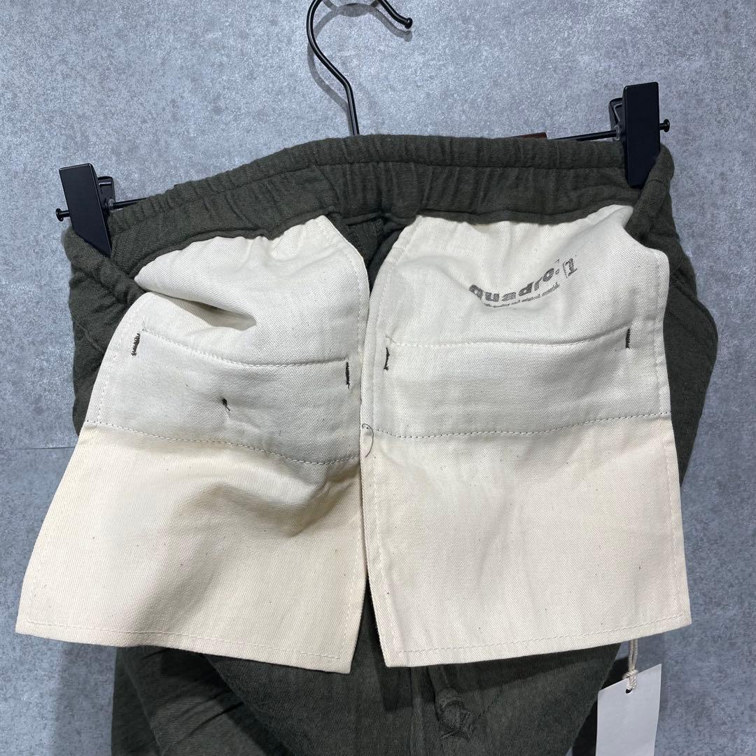 新品*quadroクオドロ タックイージーパンツ　ドロスト　コットンウール　S