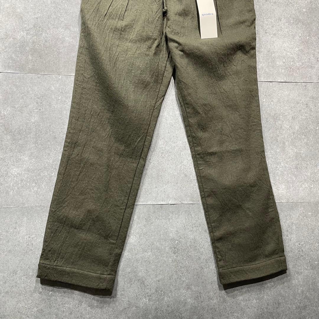 新品*quadroクオドロ タックイージーパンツ　ドロスト　コットンウール　S