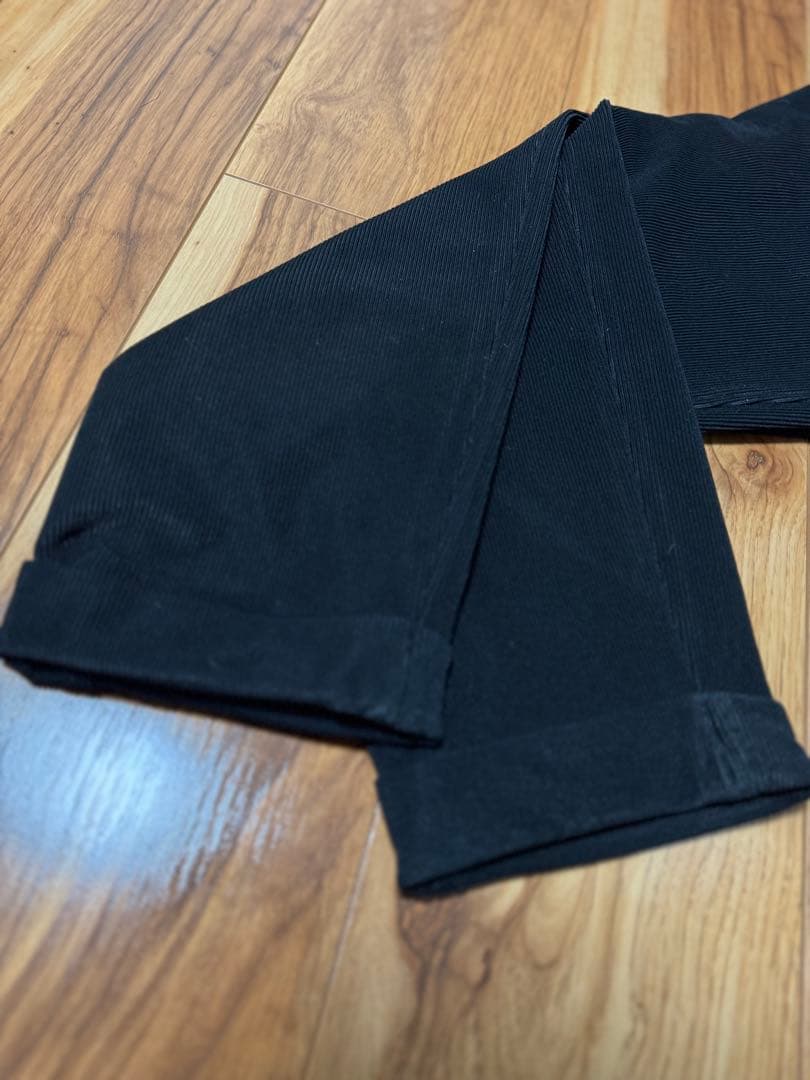 コーデュロイSWING EASY PANTS 黒 サイズM