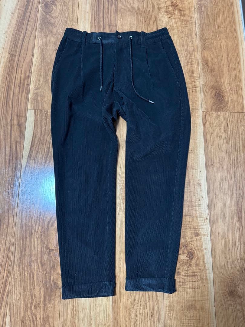 コーデュロイSWING EASY PANTS 黒 サイズM