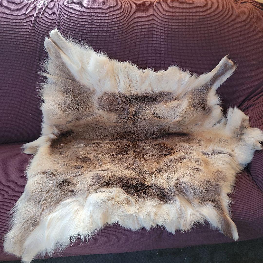 トナカイ毛皮　高級毛皮ラグ