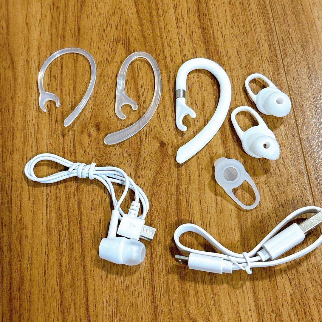 ヘッドセット　Bluetooth ワイヤレス　ハンズフリー通話　ホワイト　片耳