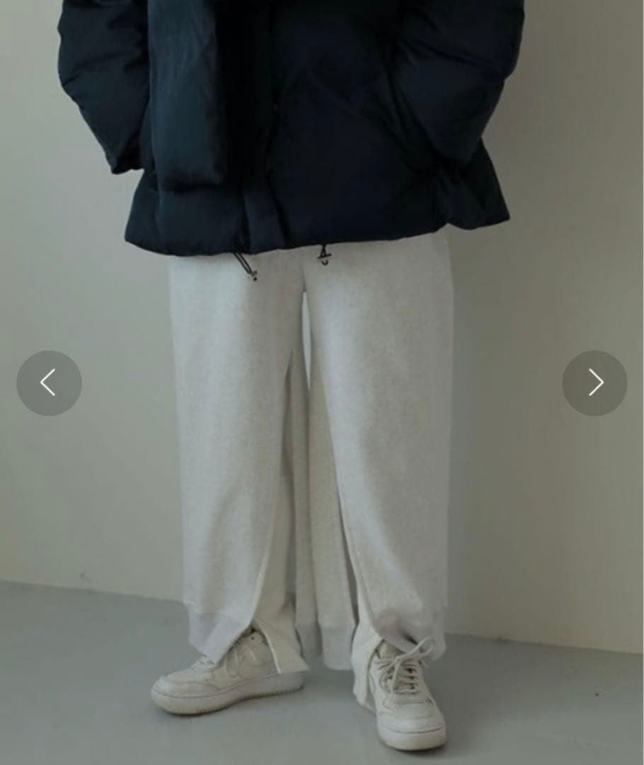 ム*ン様 ETRE TOKYO スリットへムスウェットパンツ ウエスト ゴム 新