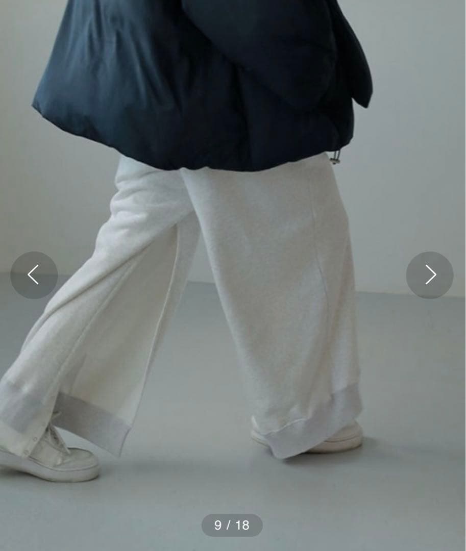 ム*ン様 ETRE TOKYO スリットへムスウェットパンツ ウエスト ゴム 新