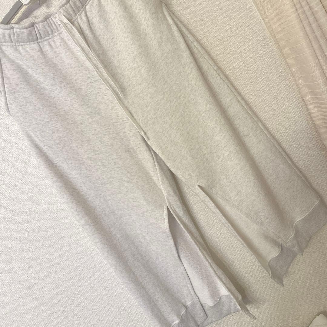 ム*ン様 ETRE TOKYO スリットへムスウェットパンツ ウエスト ゴム 新