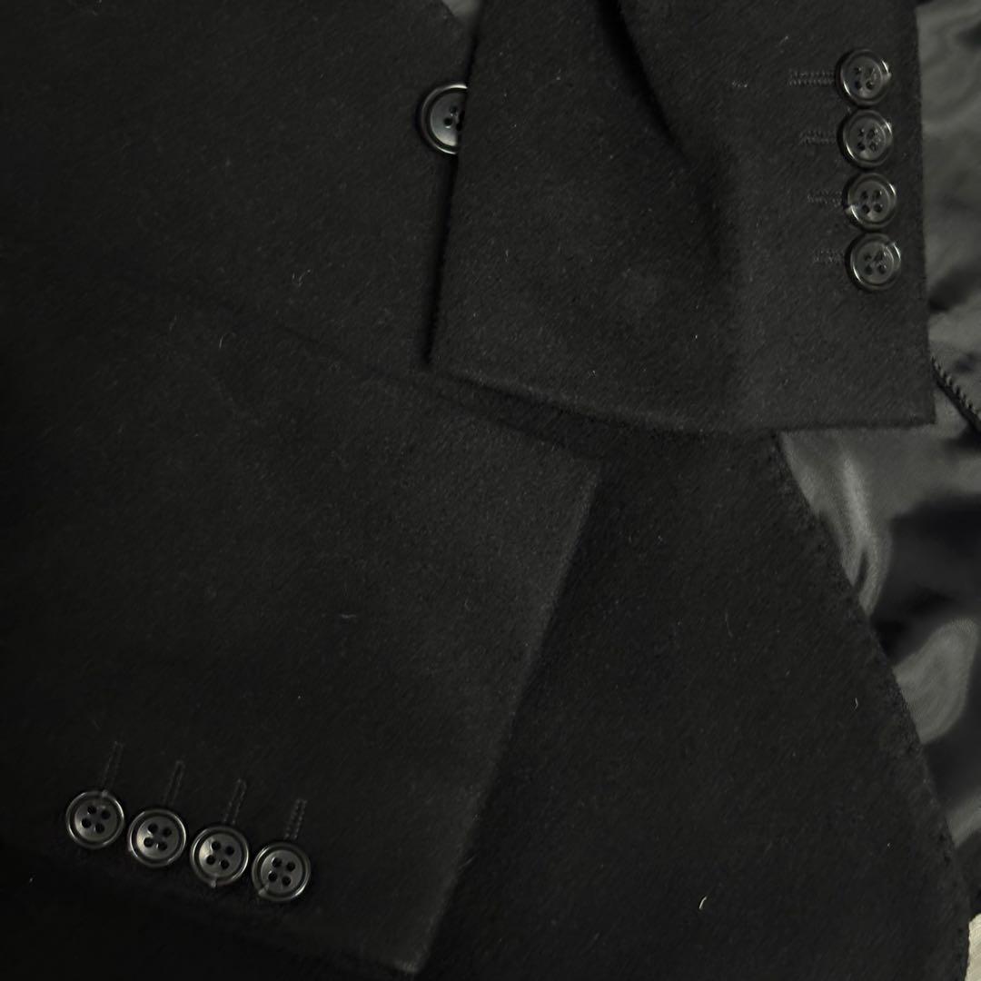 美品 ダーバン テーラードジャケット シングル 2B カシミヤ100 黒 L