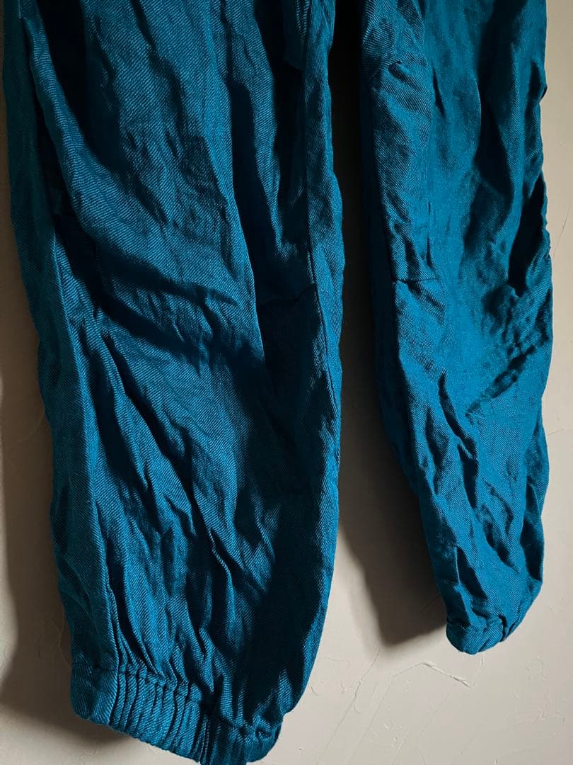USED タマキニイメnica pants 麻70%綿30% ターコイズ