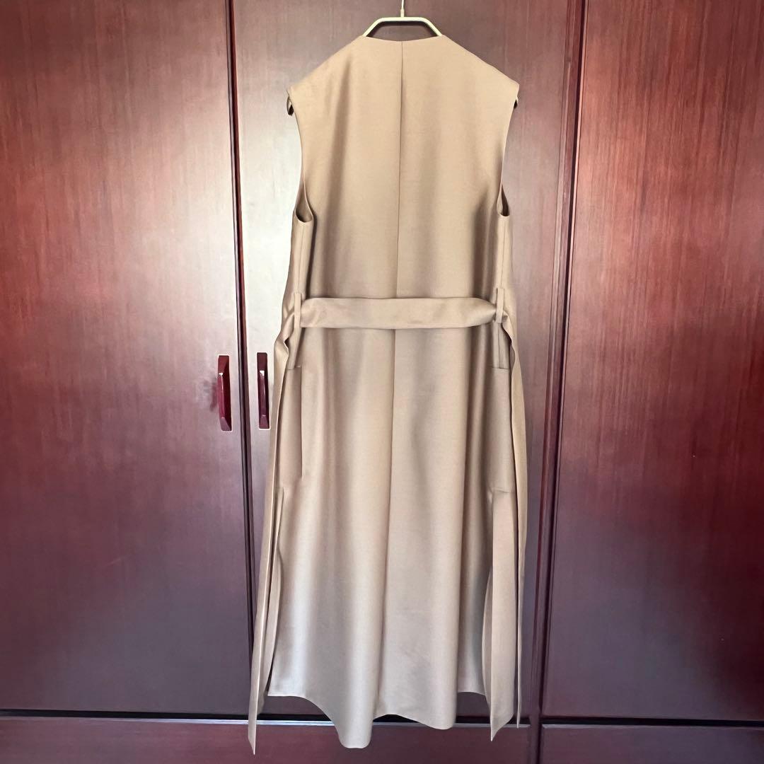 ebure ブライトウールシルクジレ キャメル 38