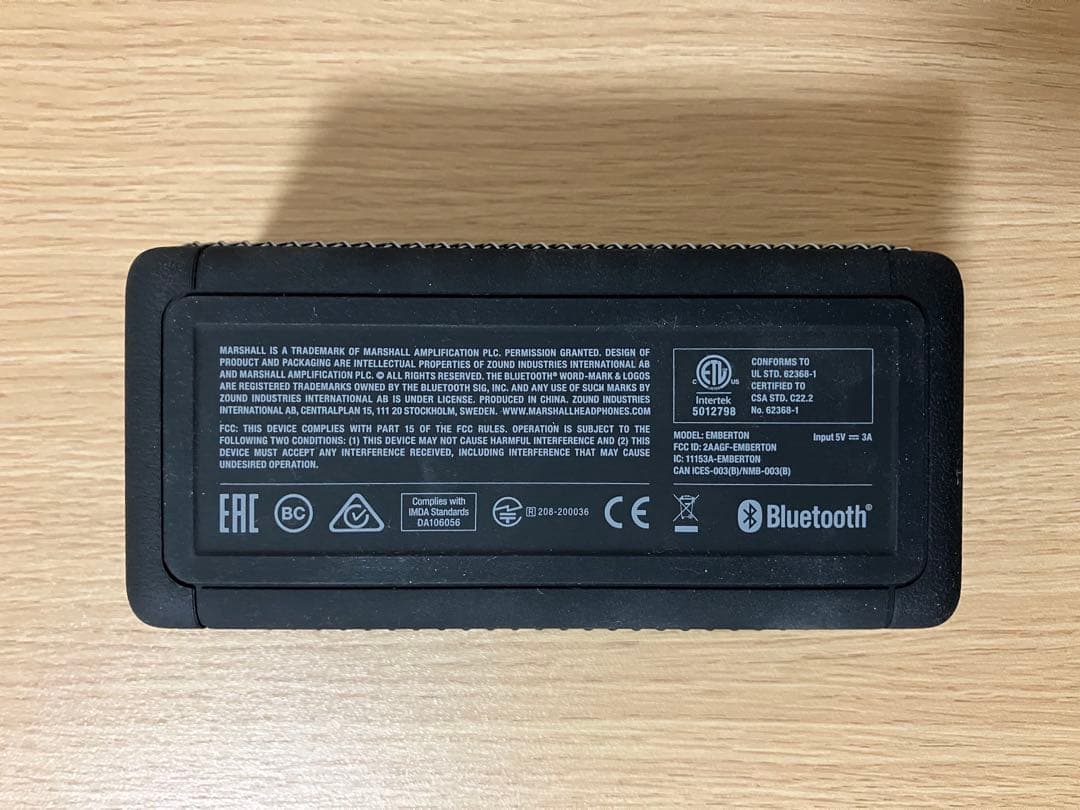 【中古】Marshall Emberton初代モデル／ワイヤレススピーカー正規品