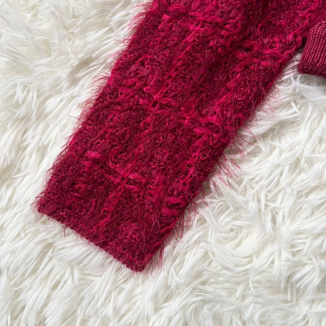 新品タグ付き　定価約4万　ピンキーアンドダイアン　ツイードカーディガン　レッド