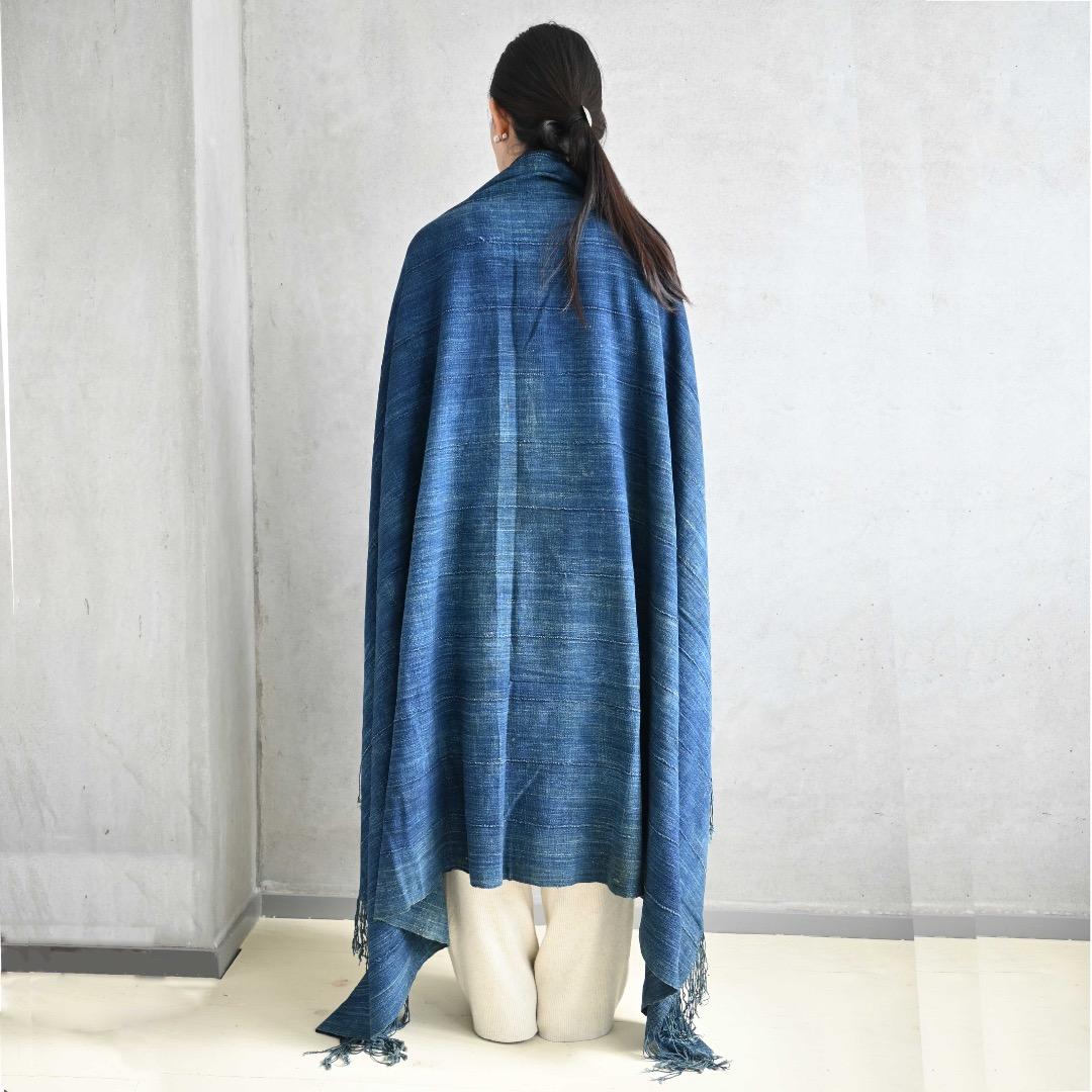 BRITZ/ モシ族/ブルーインディゴ 大判 クロス/ストール
